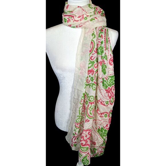 Maison Lecomte Flament Lightweight Cotton Floral Scarf - Picture 1 of 5